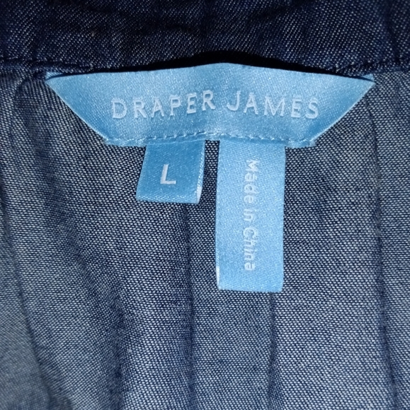🆕Draper James Chambray Tie Waist Jumpsuit in Dark Wash Womens Size Large NEW! - Picture 7 of 11